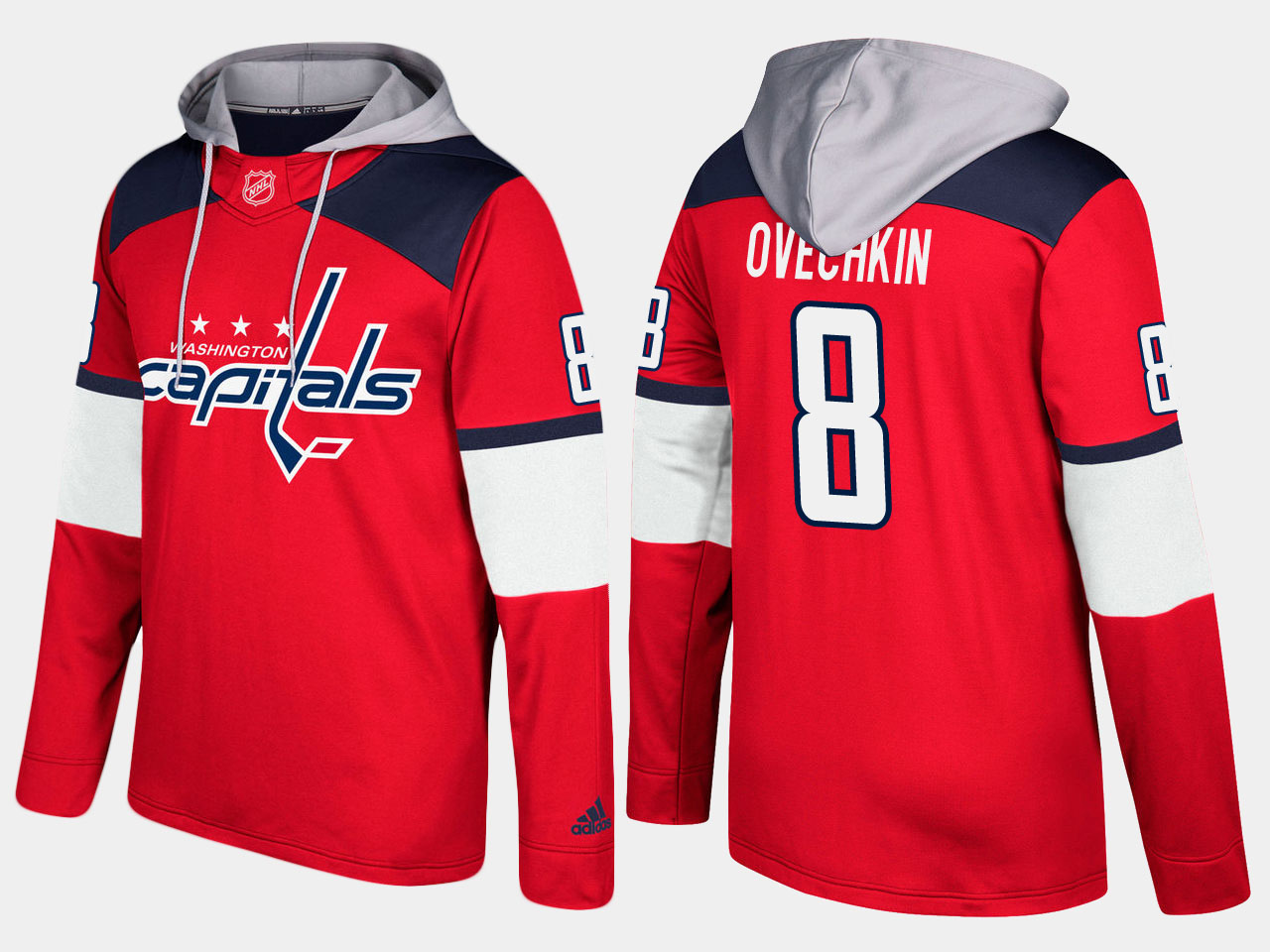 Men NHL Washington capitals 8 alex ovechkin red hoodie